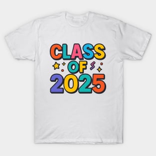 Class of 2025 – Bold Retro Graduation Typography T-Shirt